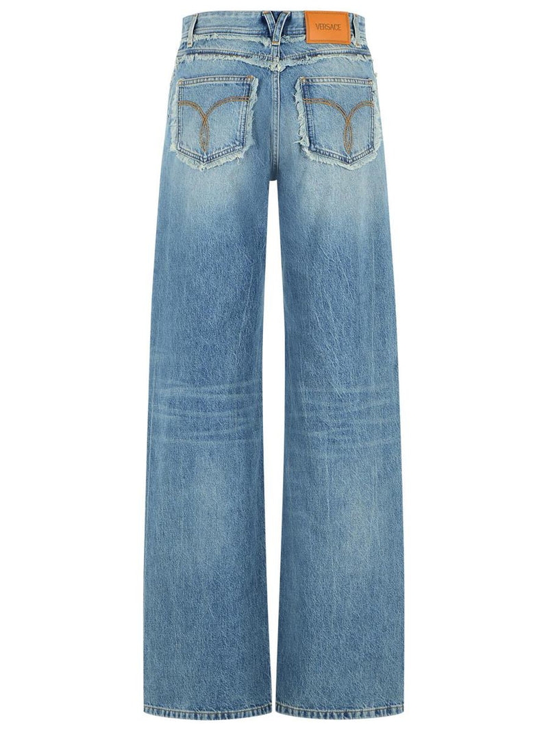 Versace Blue Cotton Jeans