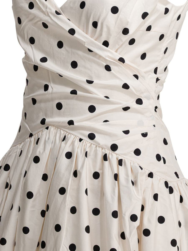 Self-Portrait Polka Dot Flared Midi Dress