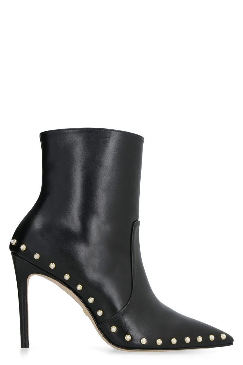 Stuart Weitzman Stuart Leather Pointy-Toe Ankle Boots