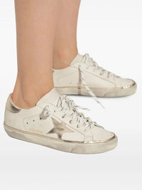 Golden Goose "Super Star" Leather Upper Laminated Star And Heel Glitter Edge Shoes