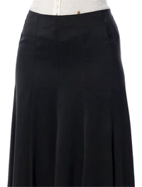Chloé Black Silk Satin Maxi Skirt
