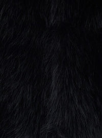 Black Jacket With Classic Collar In Faux Fur Man
