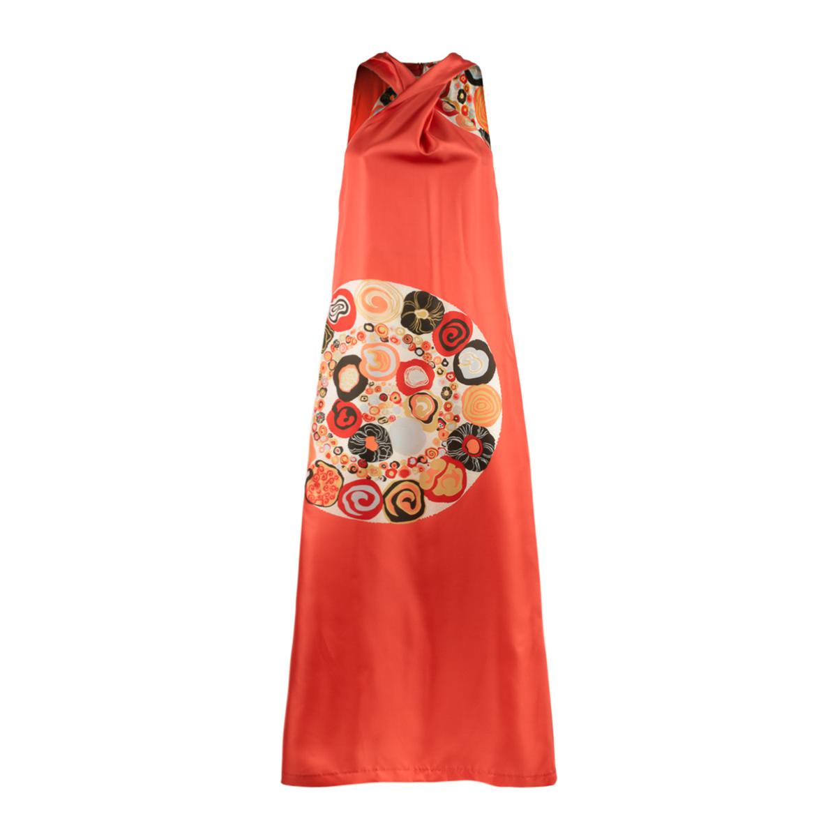 Le Sarte Pettegole Silk Long Dress With Klimt Print