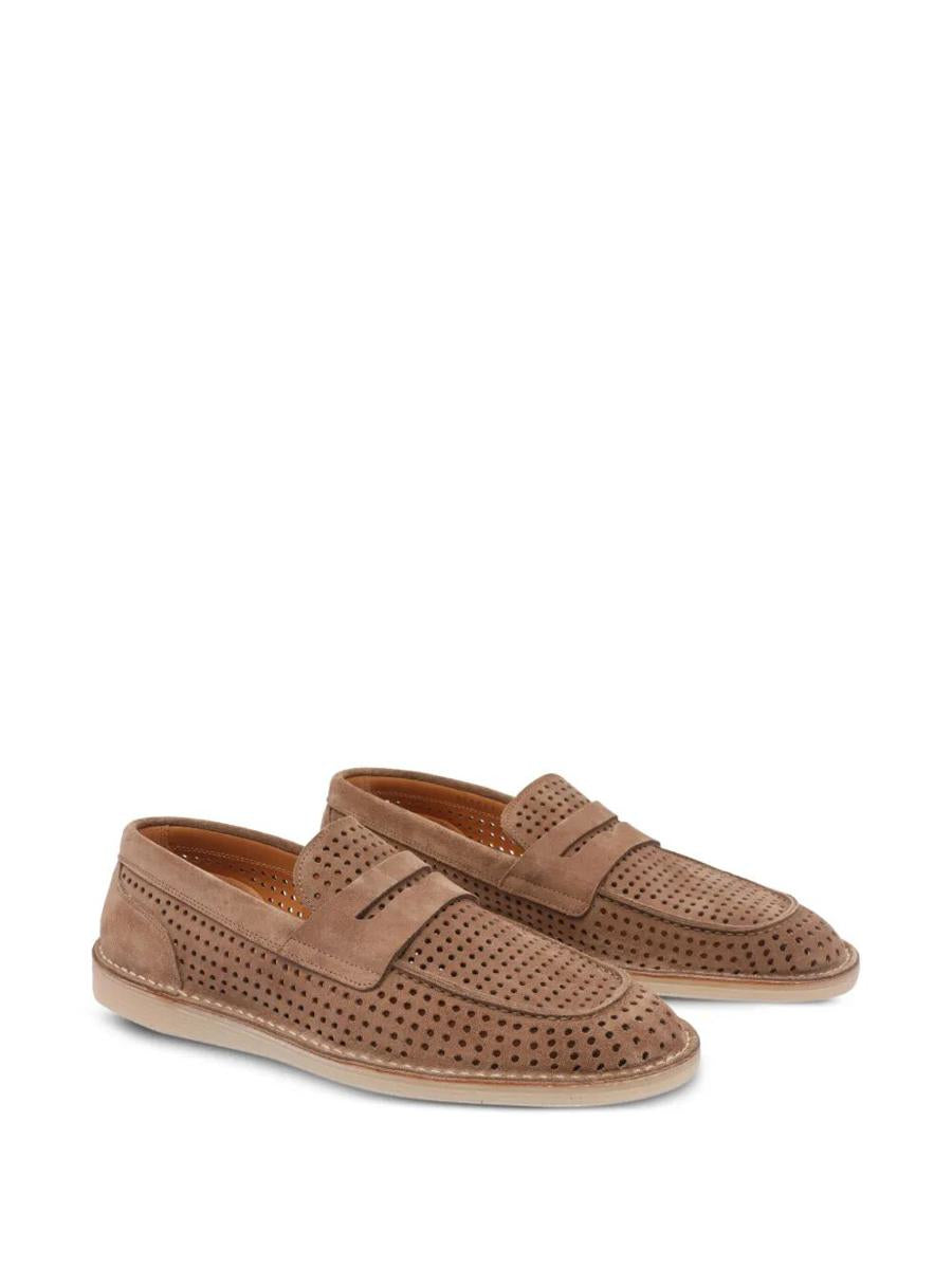 Dolce & Gabbana New Florio Perforated Suede Loafers Shoes