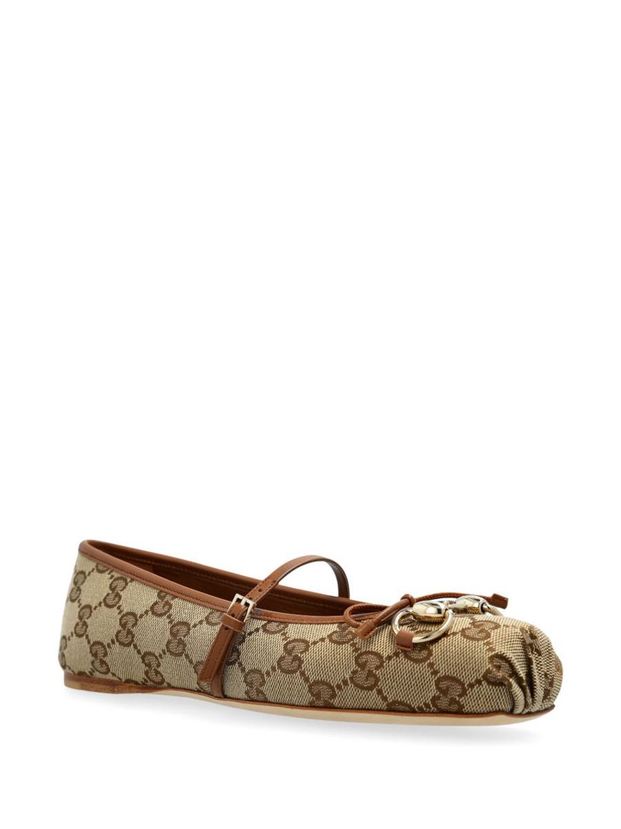 Gucci Horsebit Gg Supreme Ballet Flats