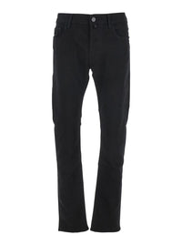 'Bard' Black Jeans With Belt Loops And Logo Patch On The Rear In Denim Man