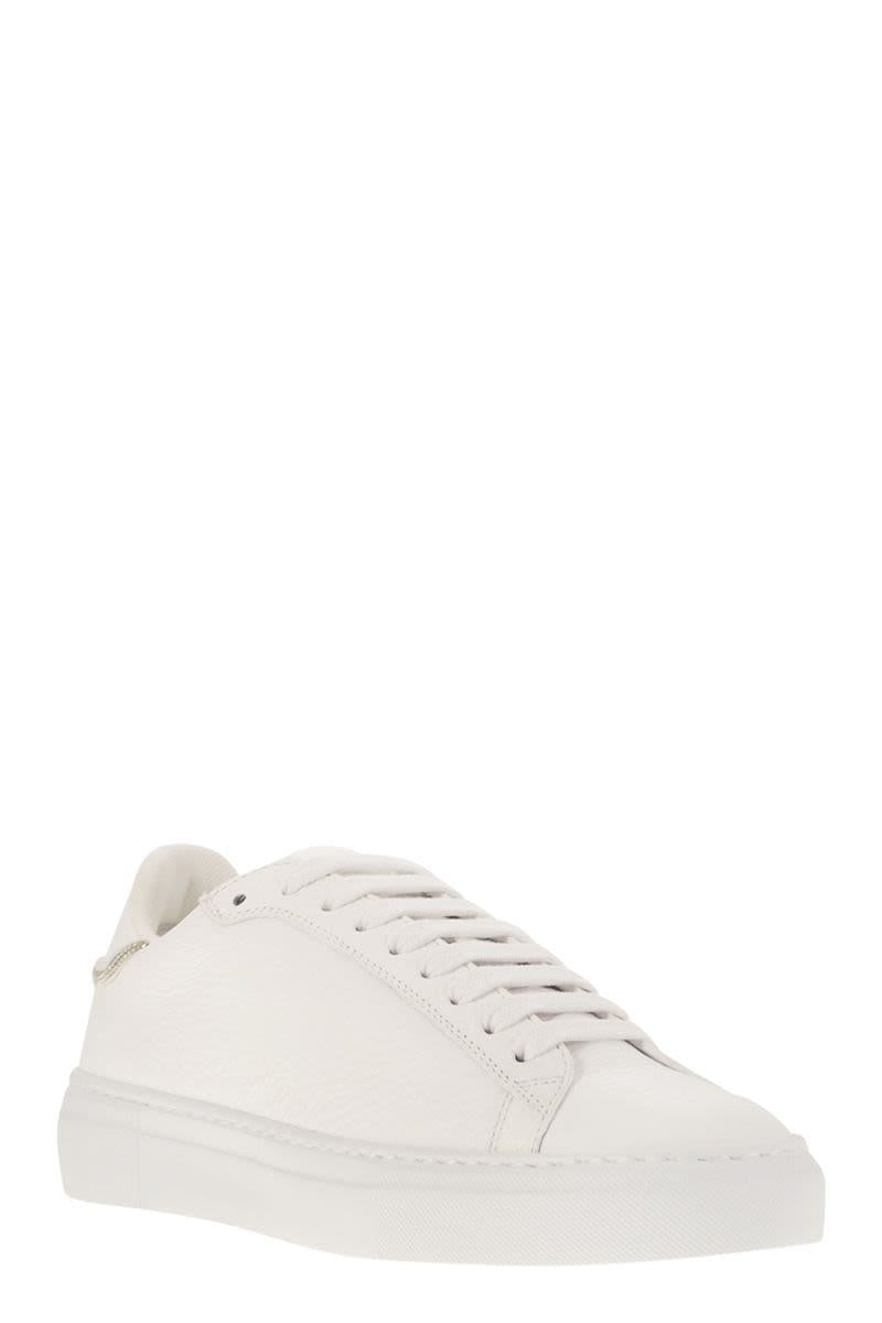 Fabiana Filippi Leather Trainers With Diamond Thread