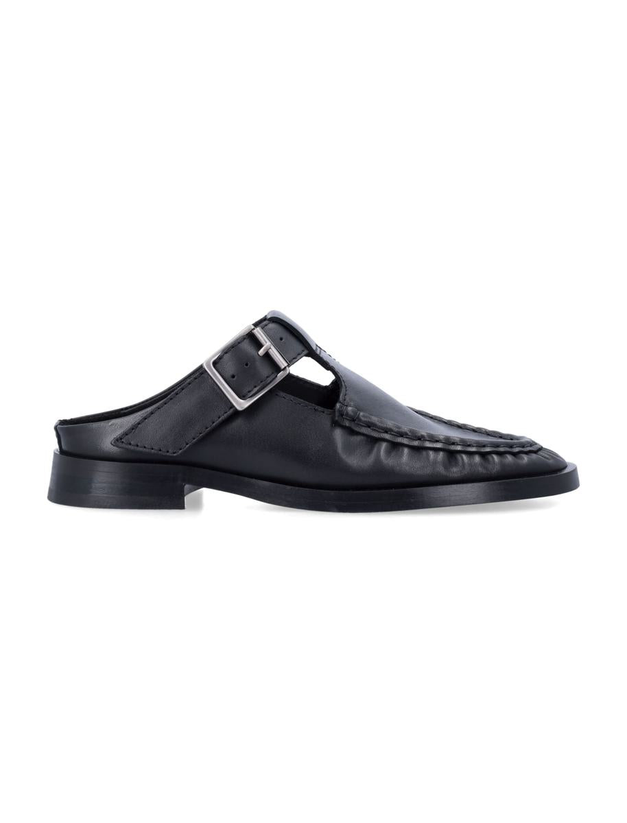 Miista Gianna Black Leather Mules
