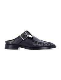 Miista Gianna Black Leather Mules