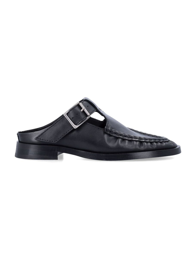 Miista Gianna Black Leather Mules