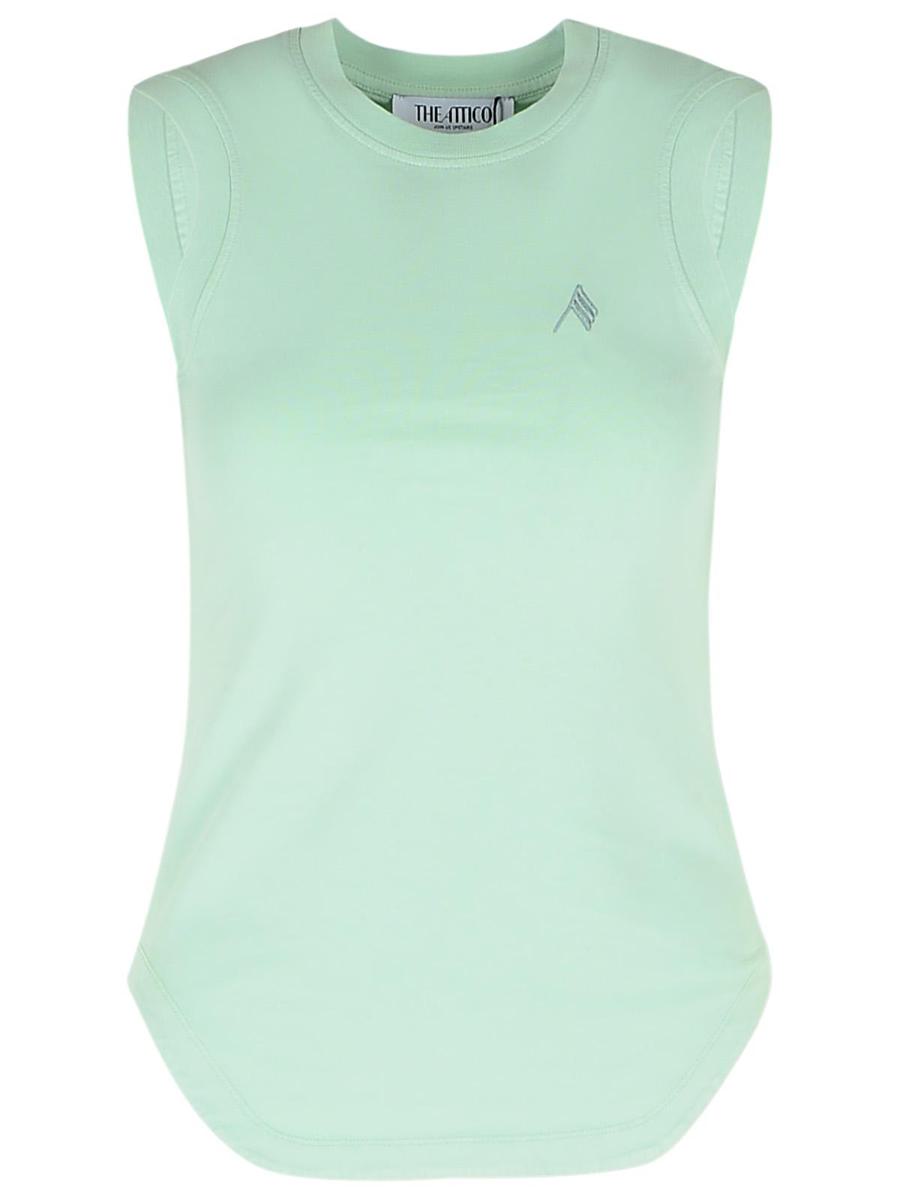 The Attico Green Cotton Tank Top