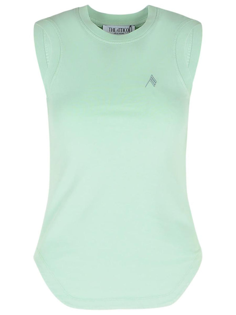 The Attico Green Cotton Tank Top