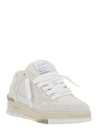 'Area Lo' White Low Top Sneakers With Logo Patch On The Tongue And Chunky Sole In Leather Blend Woman