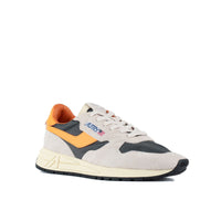 Autry White And Orange Suede And Nylon Reelwind Low Sneakers