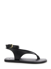 'Millar' Black Sandals With Criss-Crossed Straps And Buckle Closure In Leather Woman