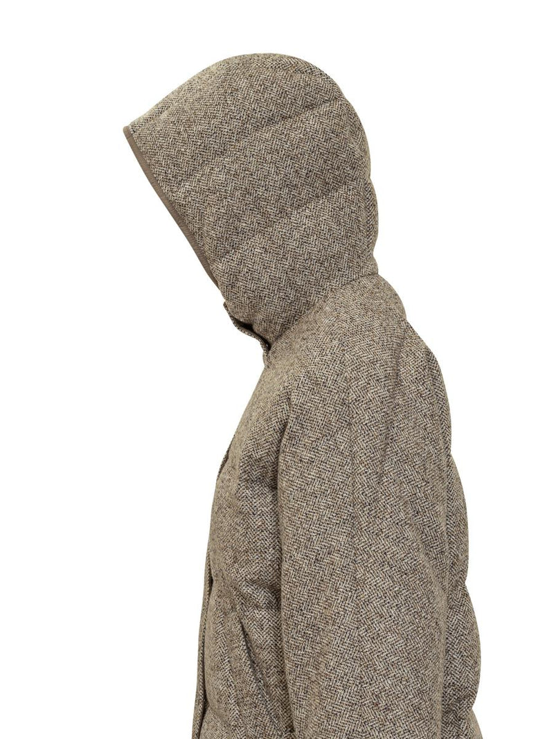Brunello Cucinelli Brunello Cucinelli Brown Hooded Down Jacket