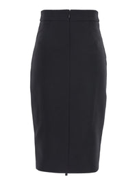 Black Skirt With Zip Fastening In Fabric Woman