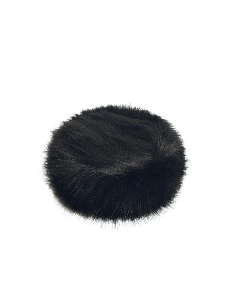 Ruslan Baginskiy 'Pillbox' Black Faux Fur Hat