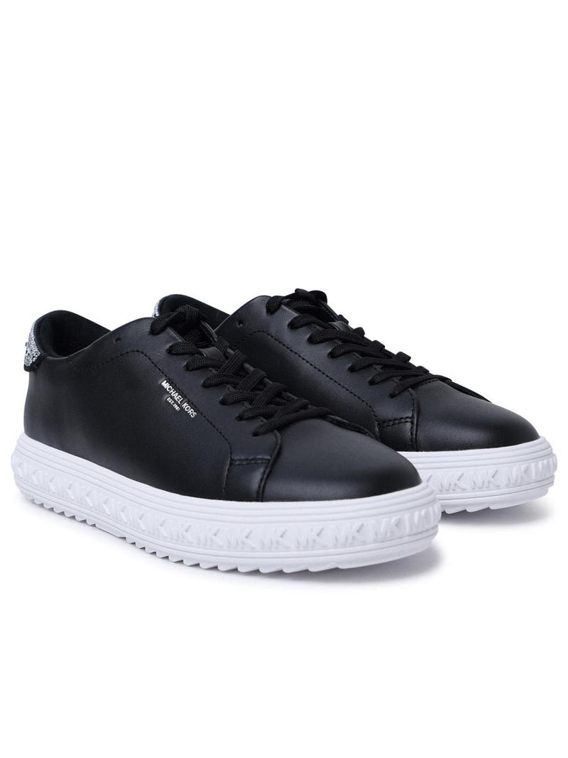 Michael Kors 'Grove' Black Leather Sneakers