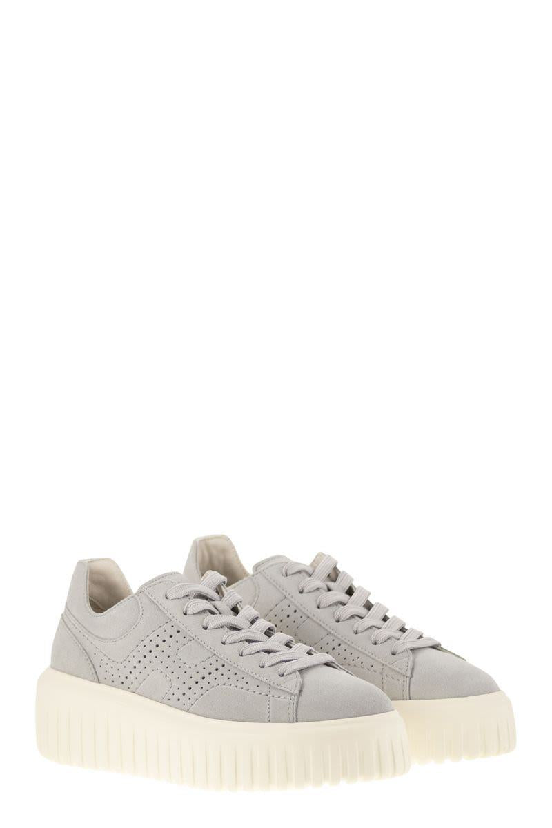Hogan H-Stripes - Suede Trainers With Perforated Side H