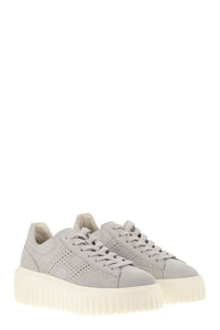 Hogan H-Stripes - Suede Trainers With Perforated Side H