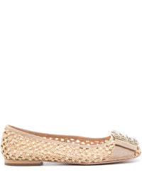 Roger Vivier Très Vivier Raffia Ballet Flats
