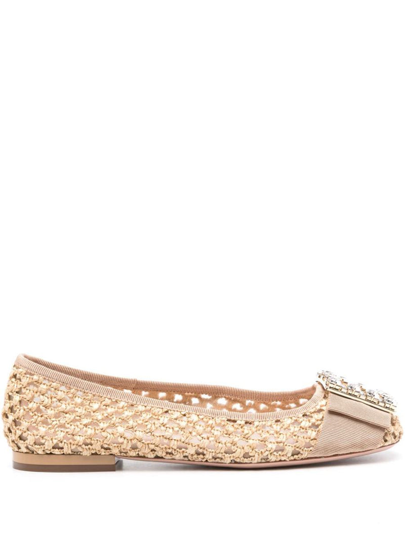 Roger Vivier Très Vivier Raffia Ballet Flats