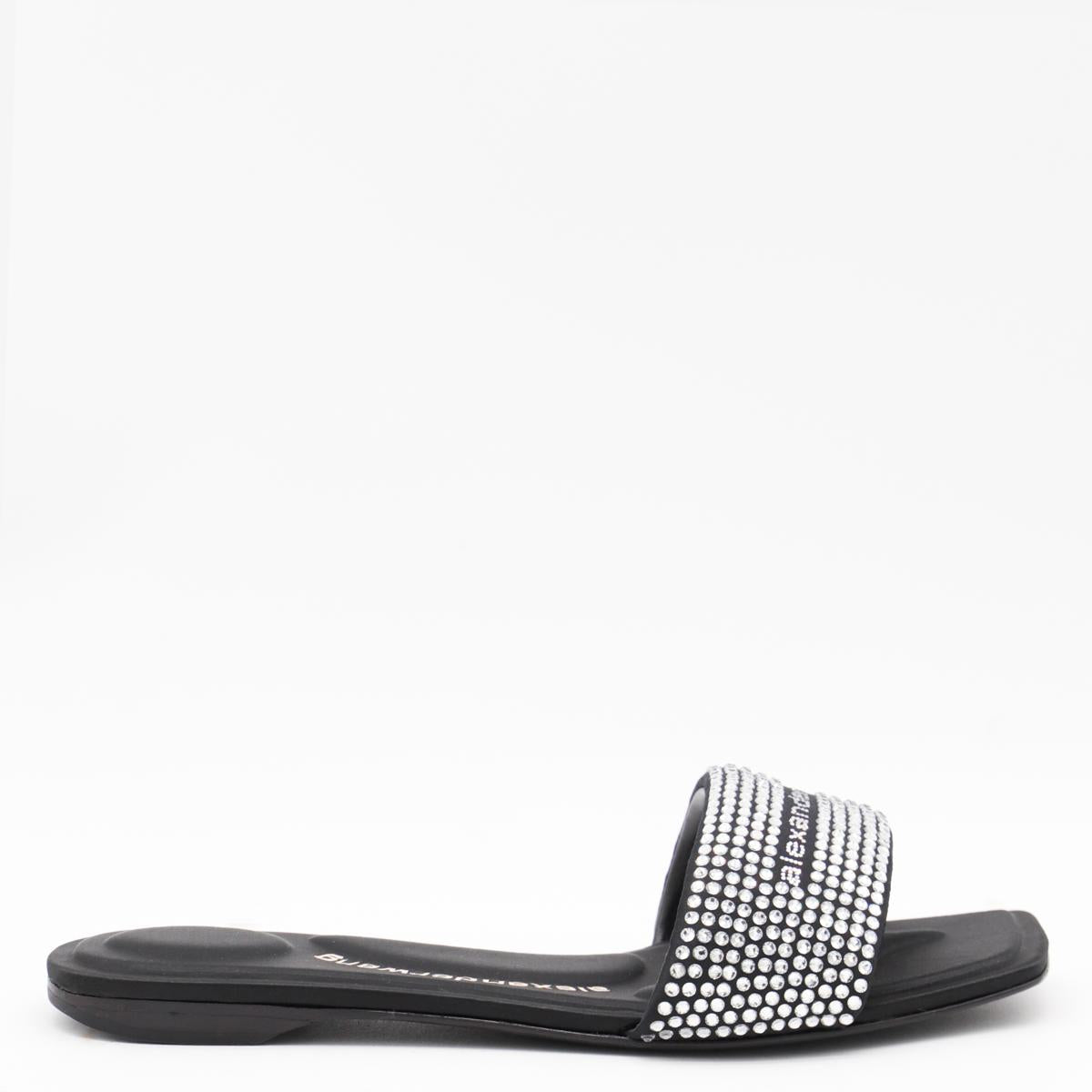 Alexander Wang Black And Silver Leather Sandals