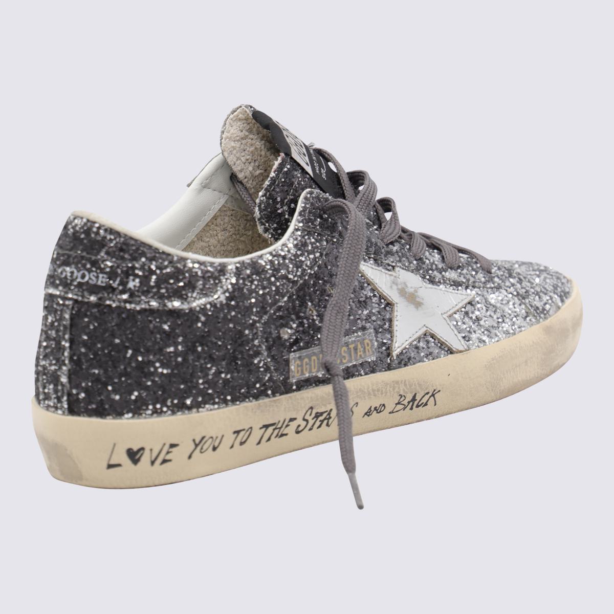 Golden Goose Silver Leather Super Star Sneakers