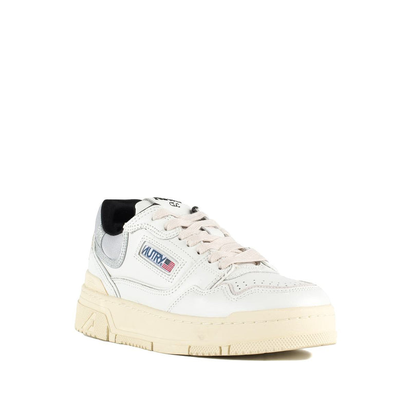 Autry White Leather And Suede Silver Sneakers Clc Low