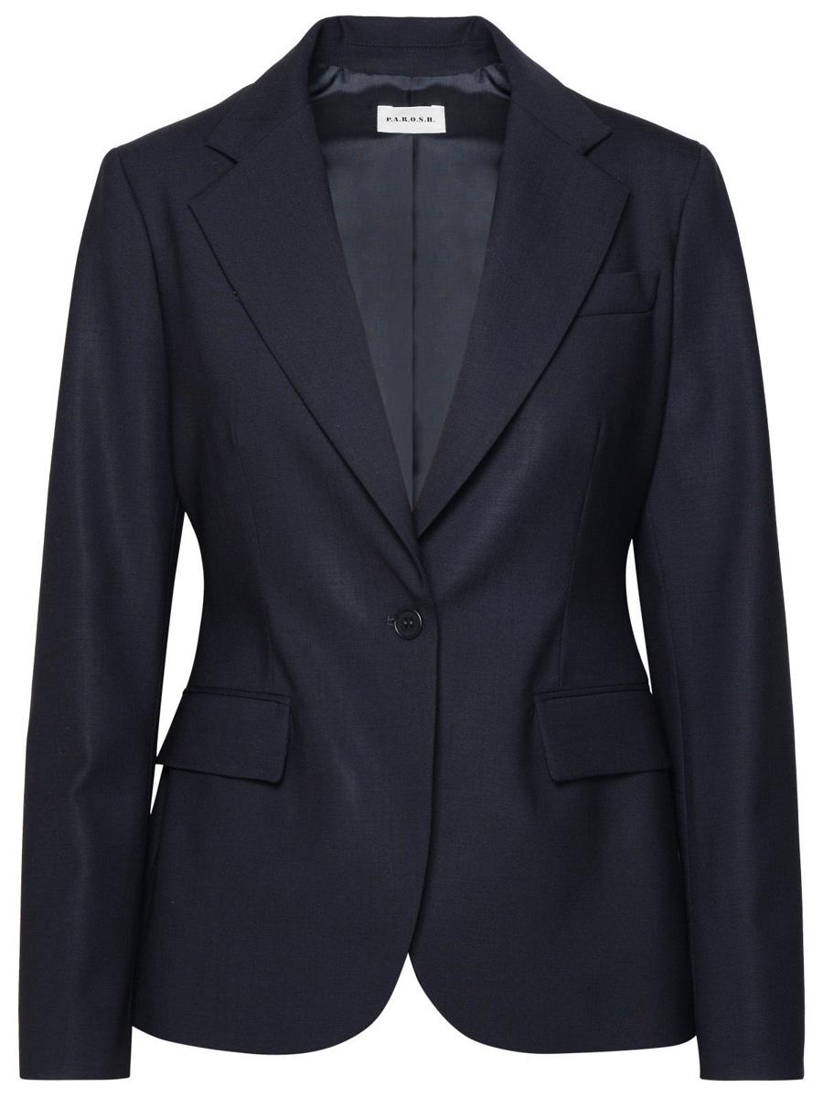 P.A.R.O.S.H. 'Lille' Blazer In Blue Virgin Wool Blend