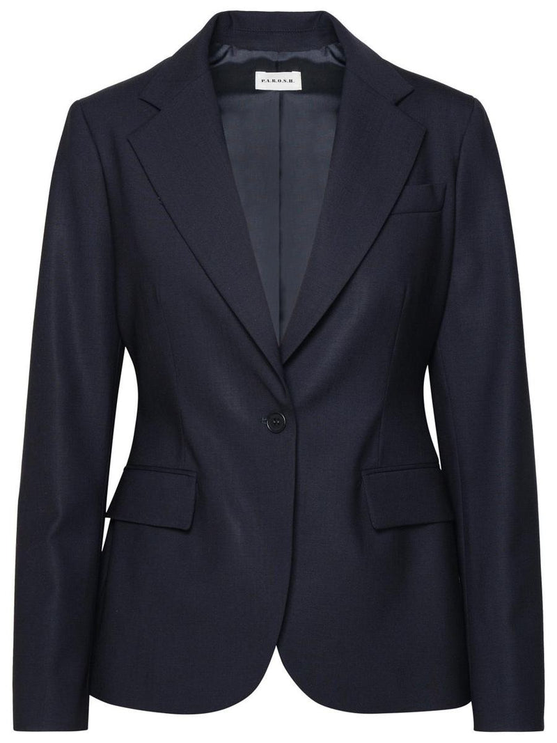 P.A.R.O.S.H. 'Lille' Blazer In Blue Virgin Wool Blend