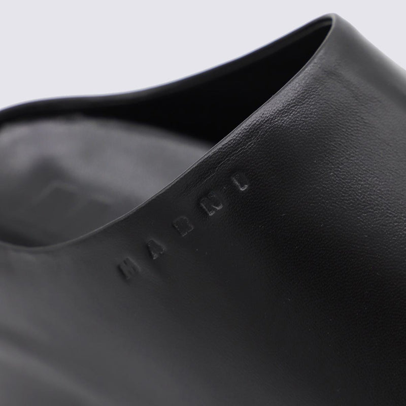Marni Black Leather Sandals