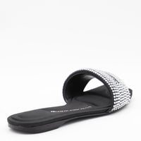 Alexander Wang Black And Silver Leather Sandals
