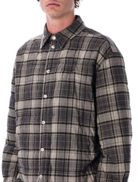 Off-White Padded Check Cotton Shirt Jacket With Logo