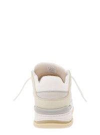 'Area Lo' Beige Sneakers With Embossed Logo In Leather Blend Man