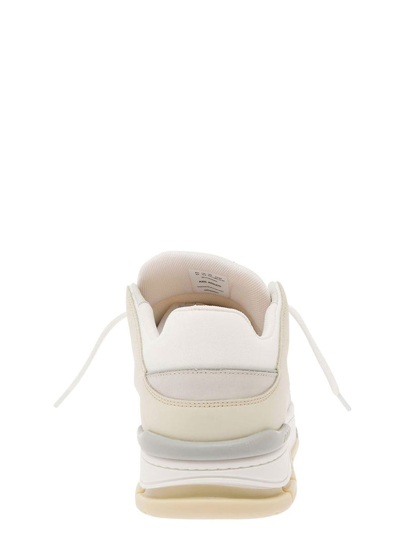 'Area Lo' Beige Sneakers With Embossed Logo In Leather Blend Man