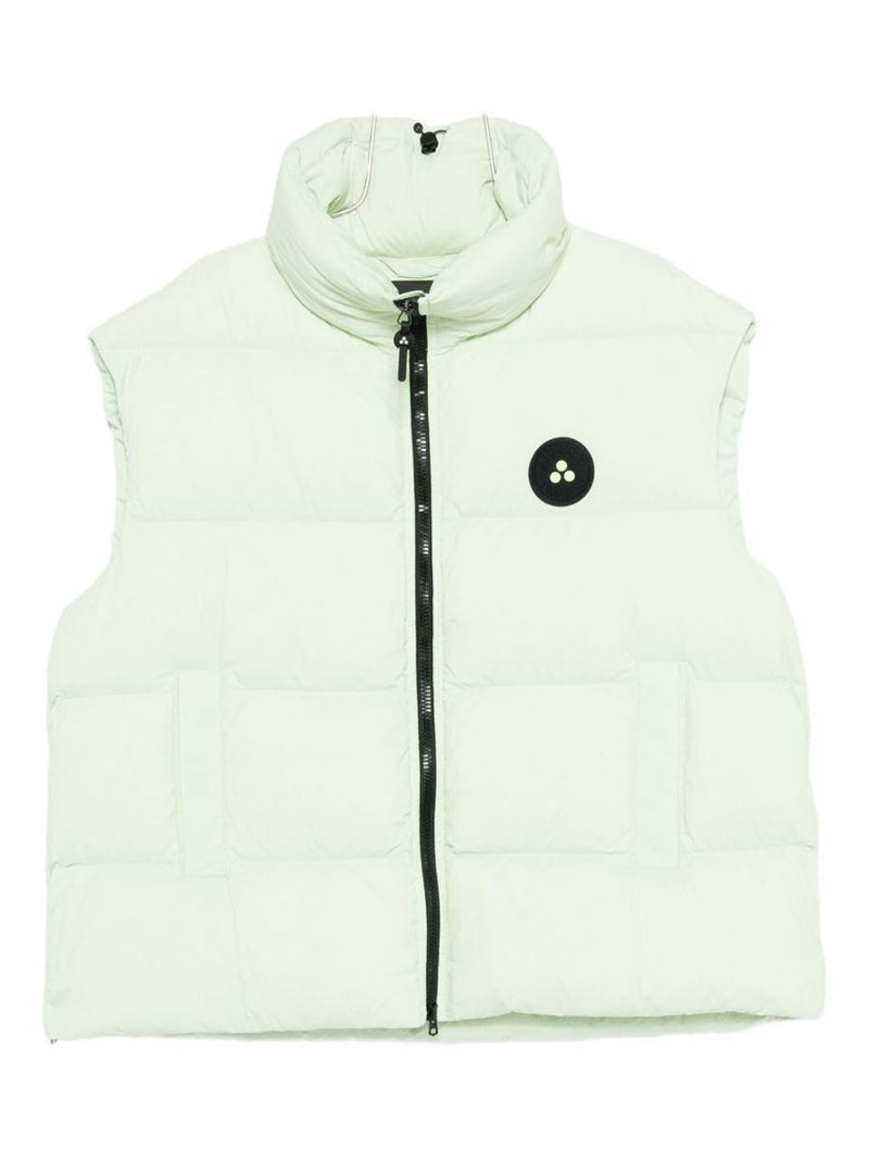 Peuterey White Padded High-Neck Vest With Zip