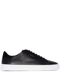 '90 Clean' Black Low Top Sneakers With Logo Lettering On The Side In Leather Man
