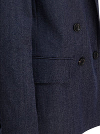 Max Mara Denim-Effect Double-Breasted Blazer