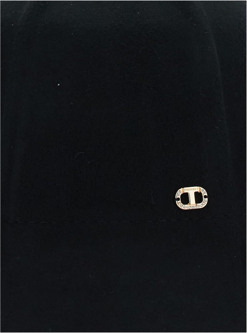 Black Bucket Hat With Logo Plaque On The Front In Cotton Woman