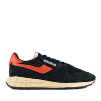Autry Sneakers Reelwind Low In Nylon And Suede Black And Orange