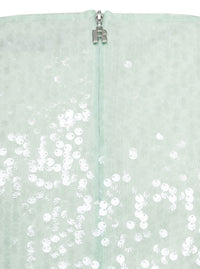 Mini Green Dress With All-Over Sequins In Recycled Fabric Woman