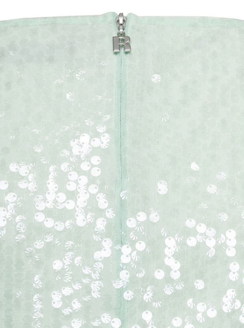 Mini Green Dress With All-Over Sequins In Recycled Fabric Woman