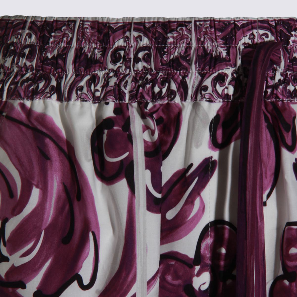 Dolce & Gabbana Pink And White Cotton Shorts