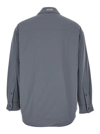 Grey Jacket With Patch Pocket In Padded Fabric Man