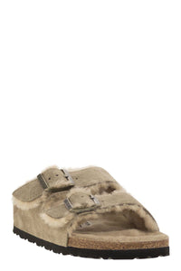 Birkenstock Arizona - Suede Lamb Fur Slipper
