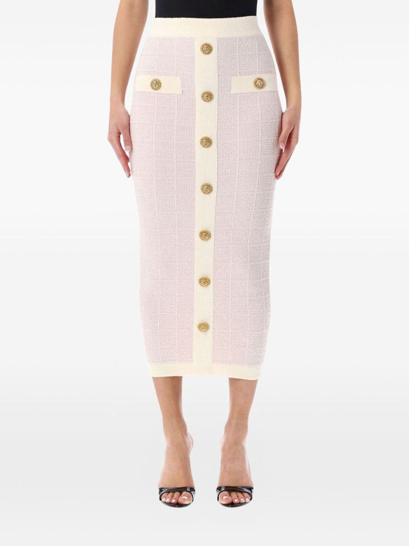 Balmain Tweed Long Skirt