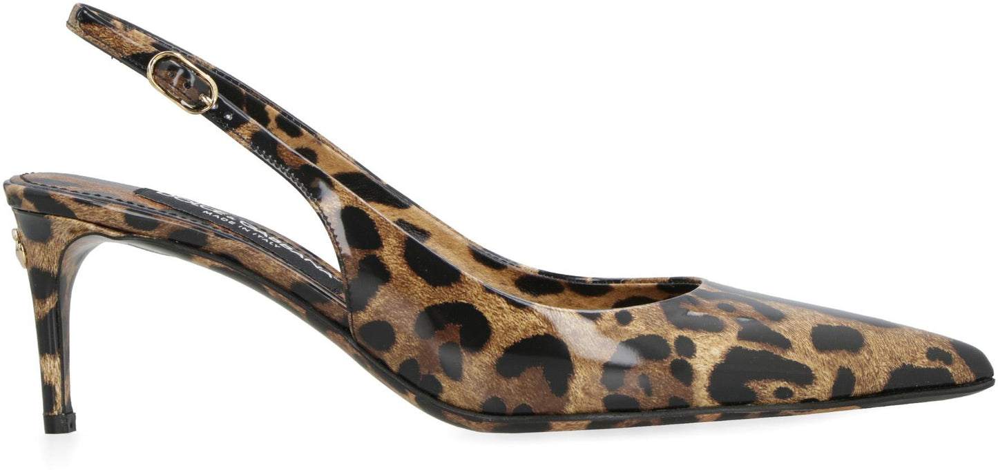 Dolce & Gabbana Lollo Leather Slingback Pumps