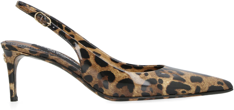 Dolce & Gabbana Lollo Leather Slingback Pumps